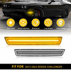 Amber LED Front Bumper Side Marker Signal Light for Dodge Challenger (2015–2023)