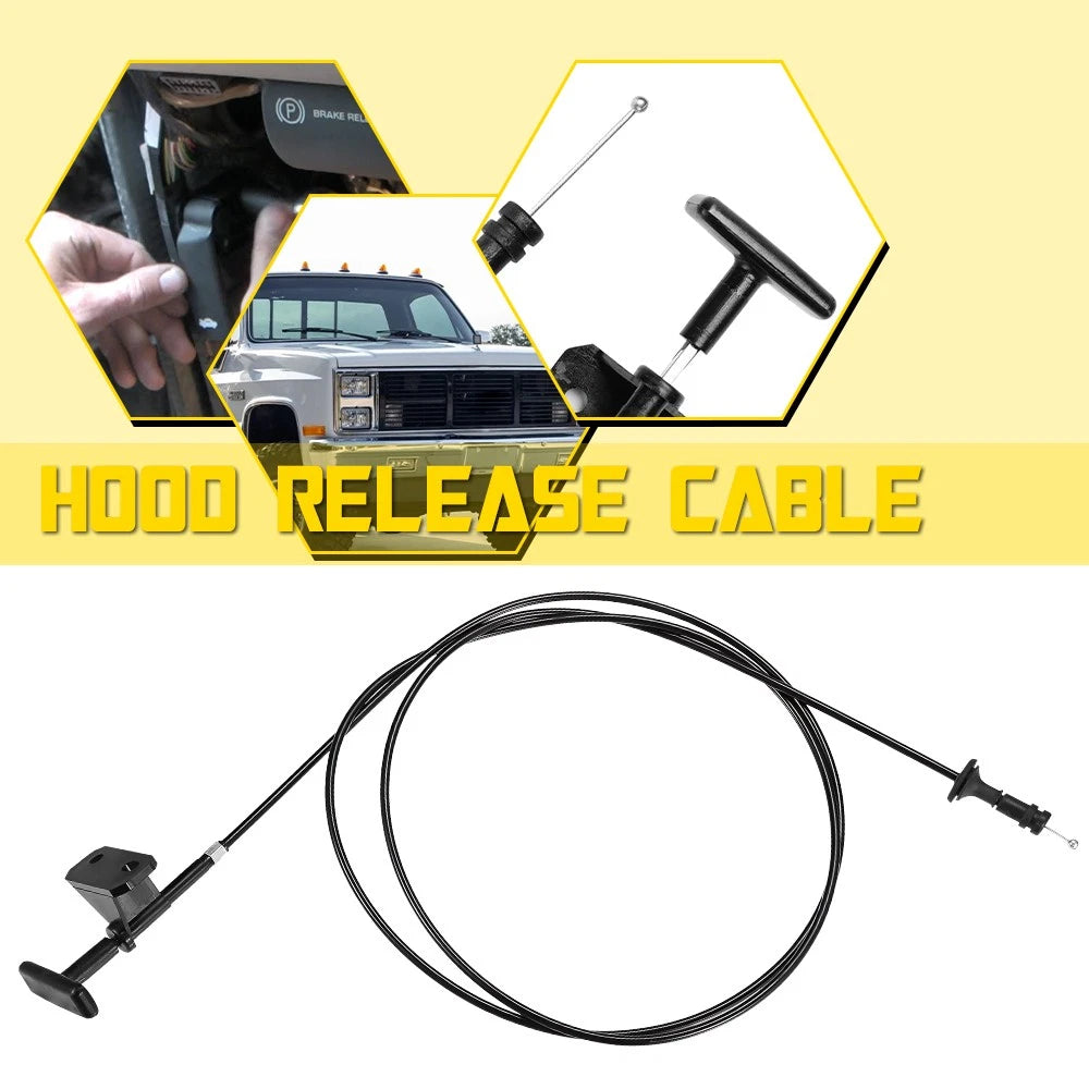 Hood Latch Release Cable with Handle for Chevy GMC (1981–1991) 14039963 S