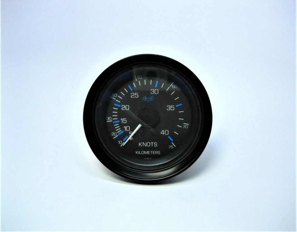 3-3/4" Black Face Bezel 0-40 Knots Gauge + Bracket for Medallion (N/A)