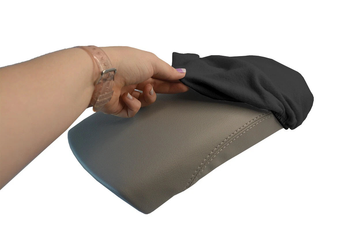 Fleece Console Lid Armrest Cover for Nissan Rogue (2014–2016) Black