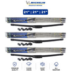 Set of 3 Michelin Radius Beam Wiper Blades for Audi 5000 (1984–1988)