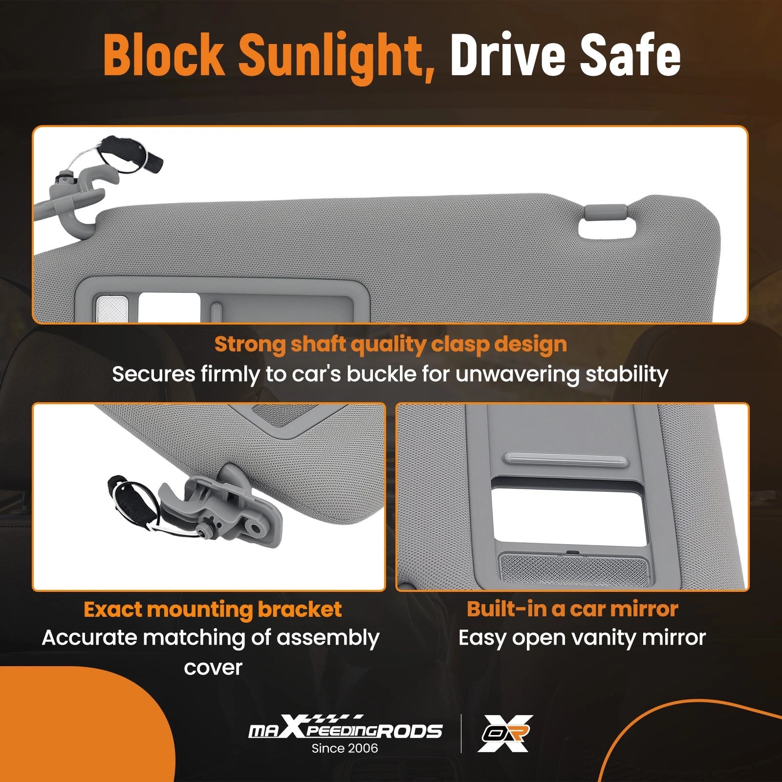 Driver Sun Visor with Light for Mazda CX-9 (2010-2015)