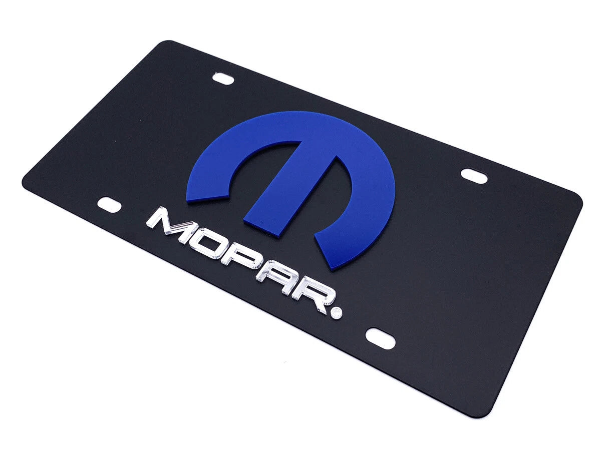 Mopar Emblem License Plate Black Finish for 3D Blue M Logo (OEM)