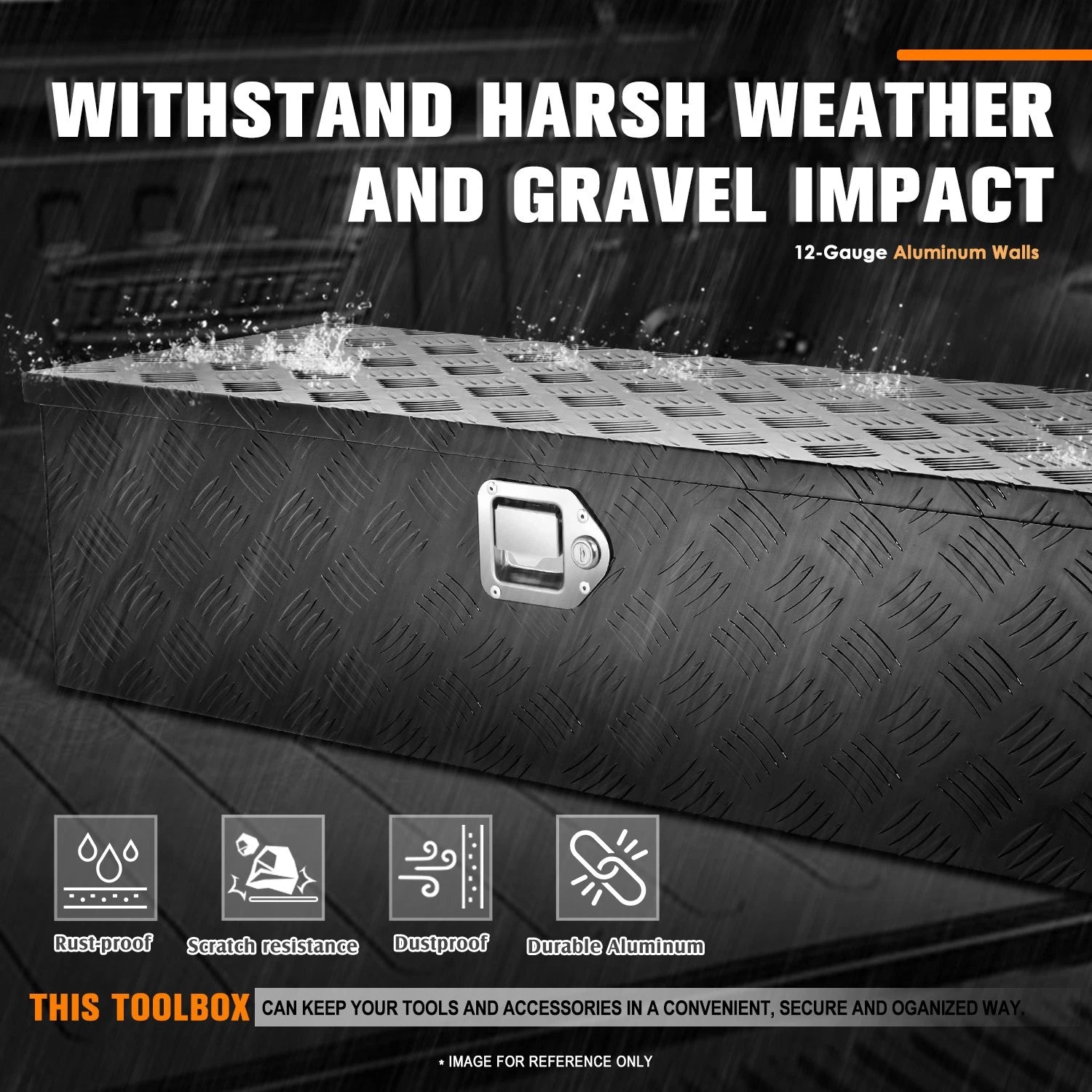 Aluminum Recessed Side Handle Tool Box for Truck (39"x13.4"x10")