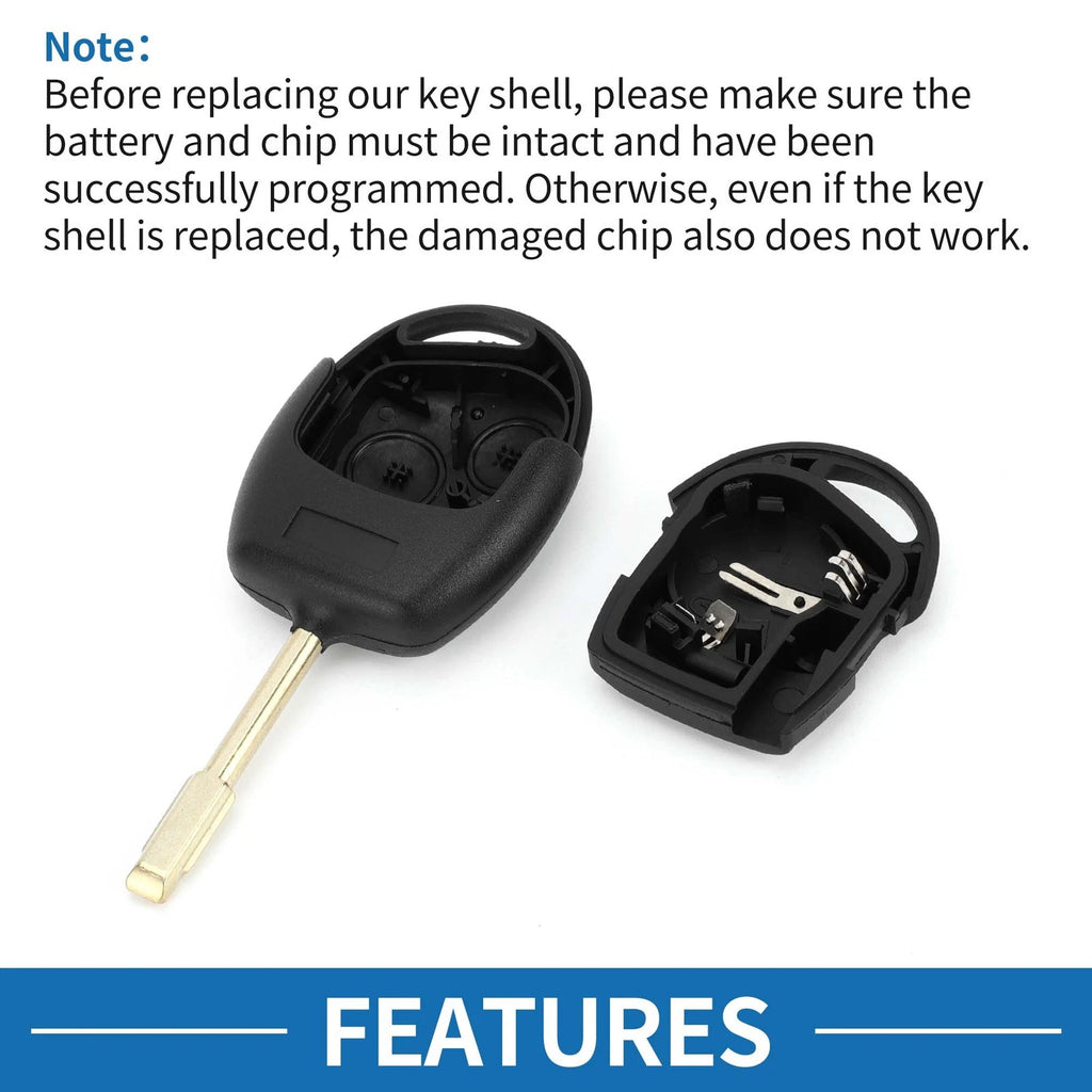 3 Button Keyless Entry Remote Fob Key Shell Case for Ford C-Max (2003–2008)
