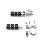 Chrome Highway Cuboid Footpeg Rest w/ P-Clamp 1 1/4" for Harley Dyna
