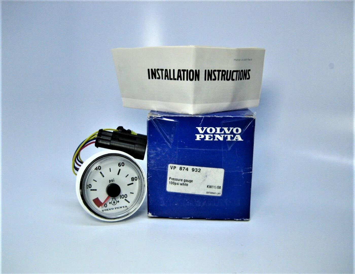 2.25" Oil Pressure Gauge for Volvo Penta 874932 (OEM, 0-100 PSI)