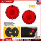 2X 7" Round LED Stop Turn Tail Brake Lights for Truck Trailer (Waterproof)