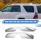 Set of 4 Roof Rack Side Rails End Covers for Toyota 4Runner (2003–2009) Silver Tone