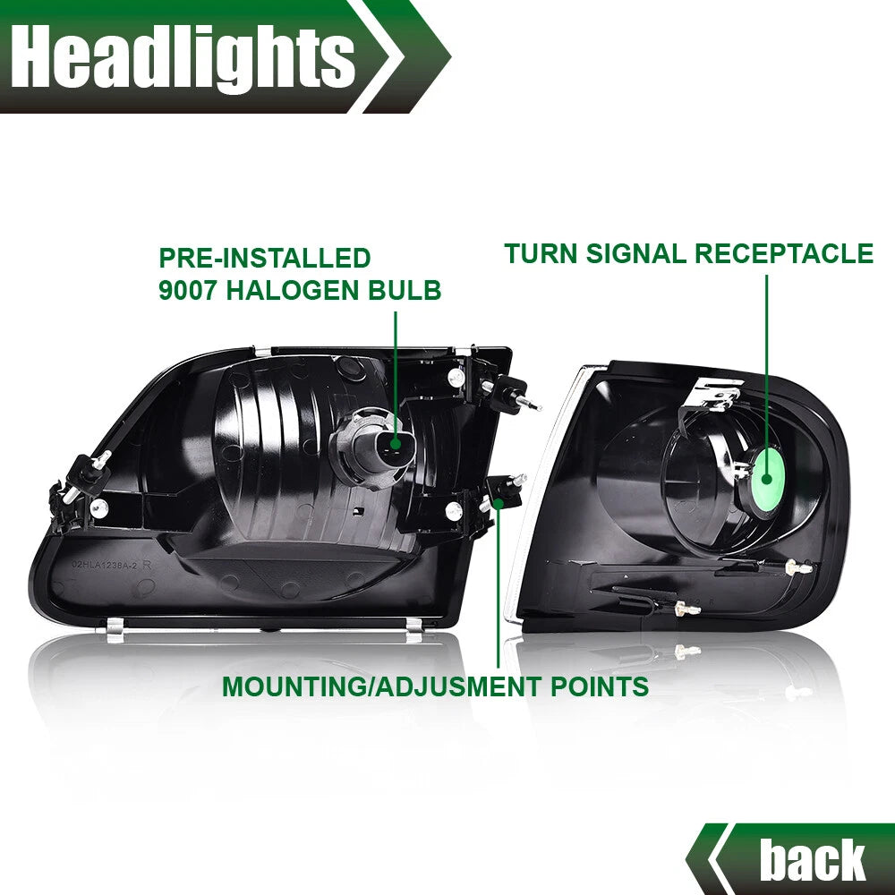 Headlights with Corner Lights Pair for Ford F-150, Expedition (1997–2003)