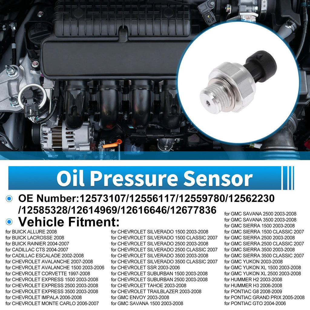 Engine Oil Pressure Sensor for Buick Allure (2008) - 12573107, 12556117, 12559780