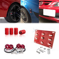 Red Tow License Plate, Air Valve Cap & Release Fastener for Mazda (2013–2018)