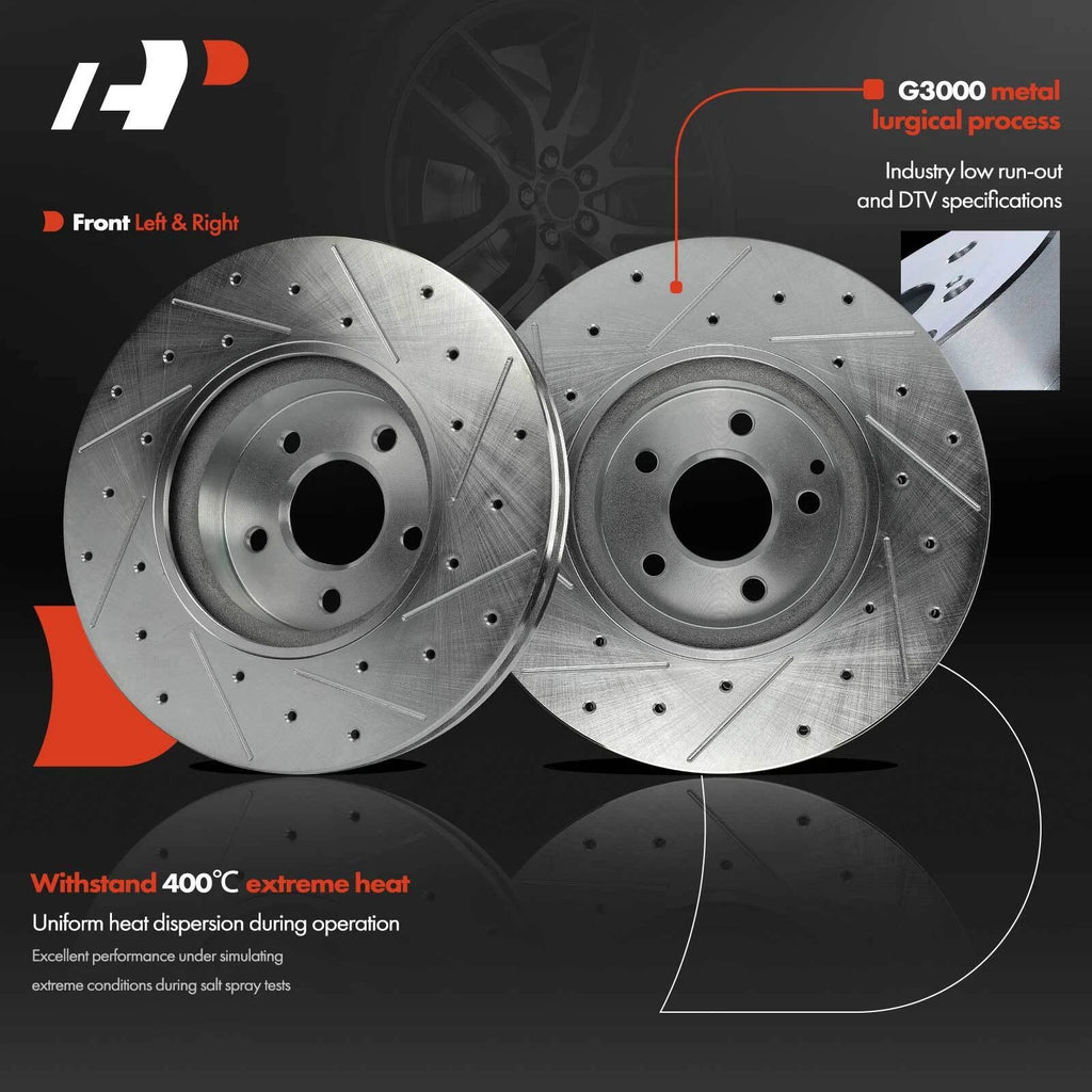 Front Side Drilled Brake Rotors for Mercedes-Benz C300 E350 (2008–2014)
