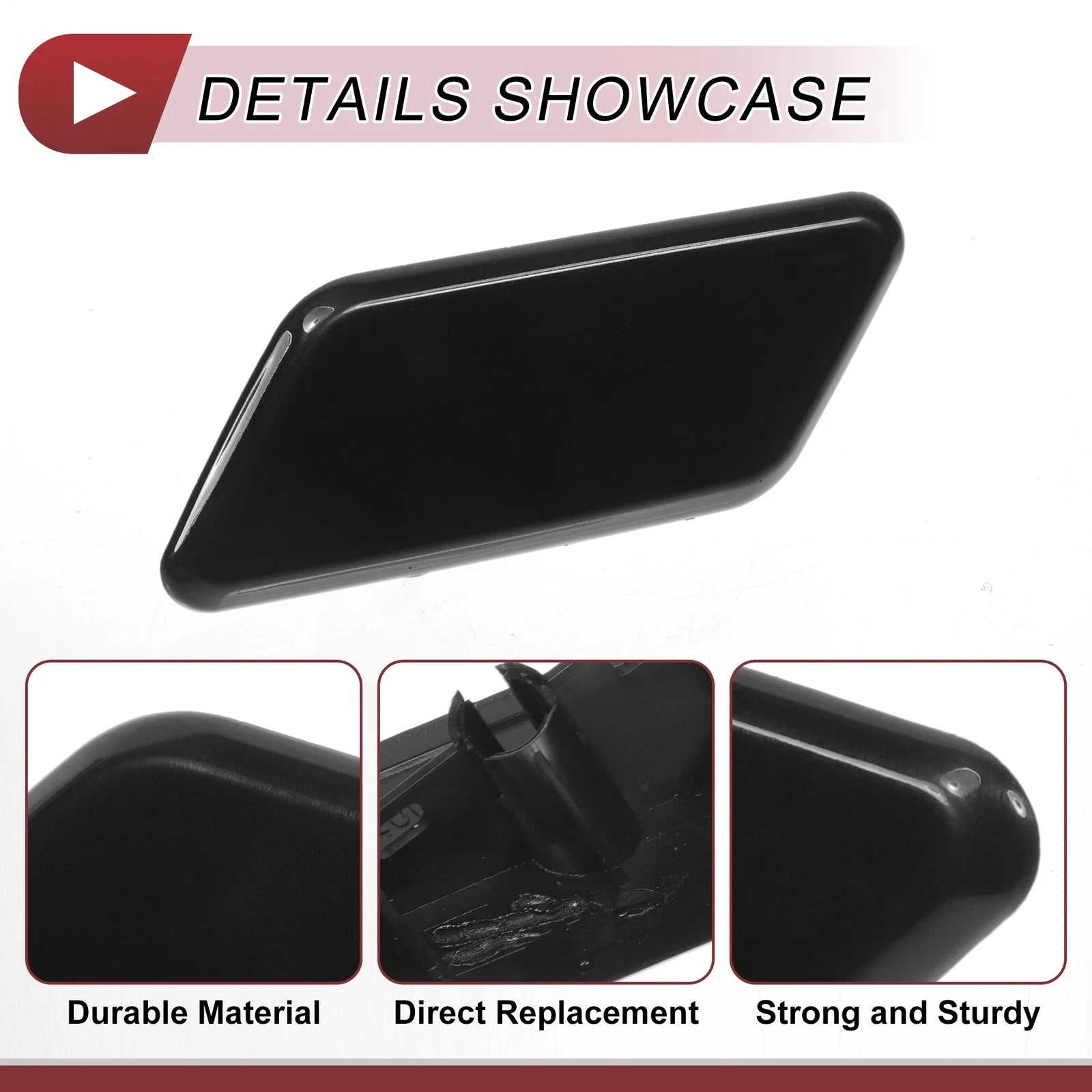 Front Left Washer Nozzle Cover Cap for Subaru Outback (2010–2012) Black
