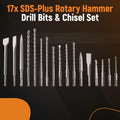 Set of 4 Drill Bits Chisel Hammer Bull Point Flat Chisels 3/16" & 1/4"