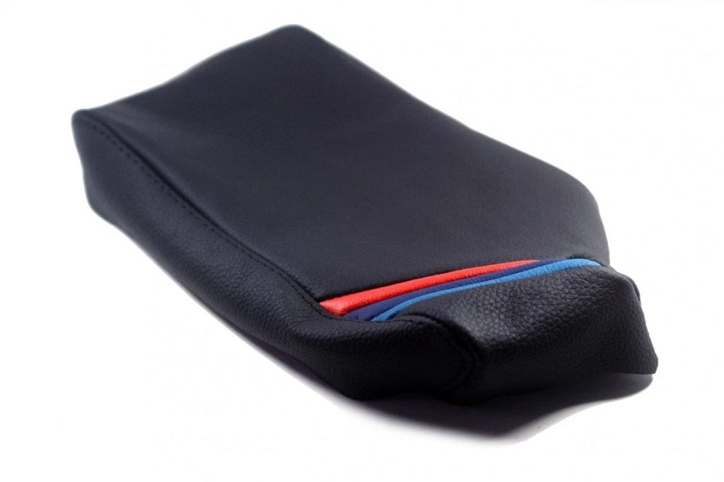 M Style Leather Synthetic Center Console Armrest Cover for BMW E90 (2005–2013)