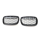 Black & Chrome Front Bumper Kidney Grille for BMW X5 E70, X6 E71 (2007-2013)