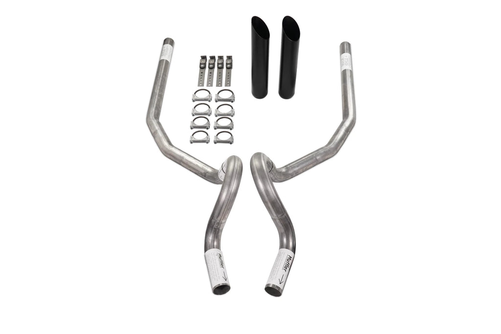 2.5" Dual Exhaust Kit for GM G Body (1978–1988) No Muffler Rear Exit Black Tip