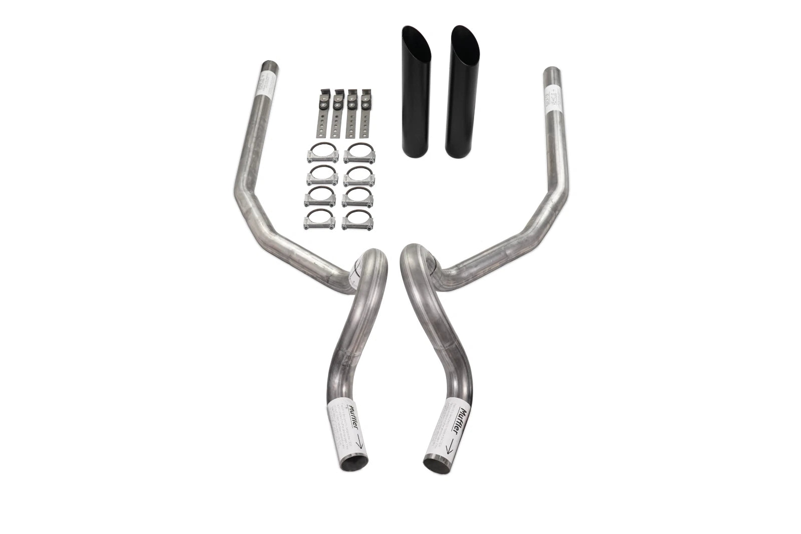 2.5" Dual Exhaust Kit for GM G Body (1978–1988) No Muffler Rear Exit Black Tip