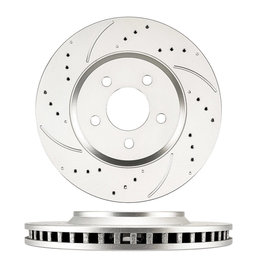 Front Drilled Slotted Brake Rotors for 2012-2014 Ford Mustang V6 3.7L (2012–2014)