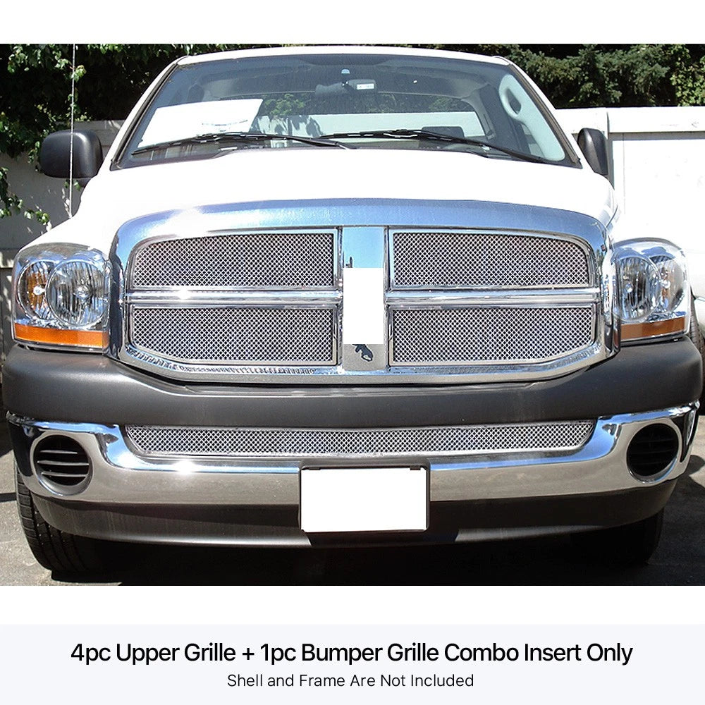 Stainless Steel Mesh Grille Combo for Dodge Ram (2006-2008)