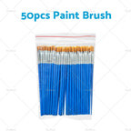 Set of 50 Flat Paint Brushes for Detail Painting Craft Art