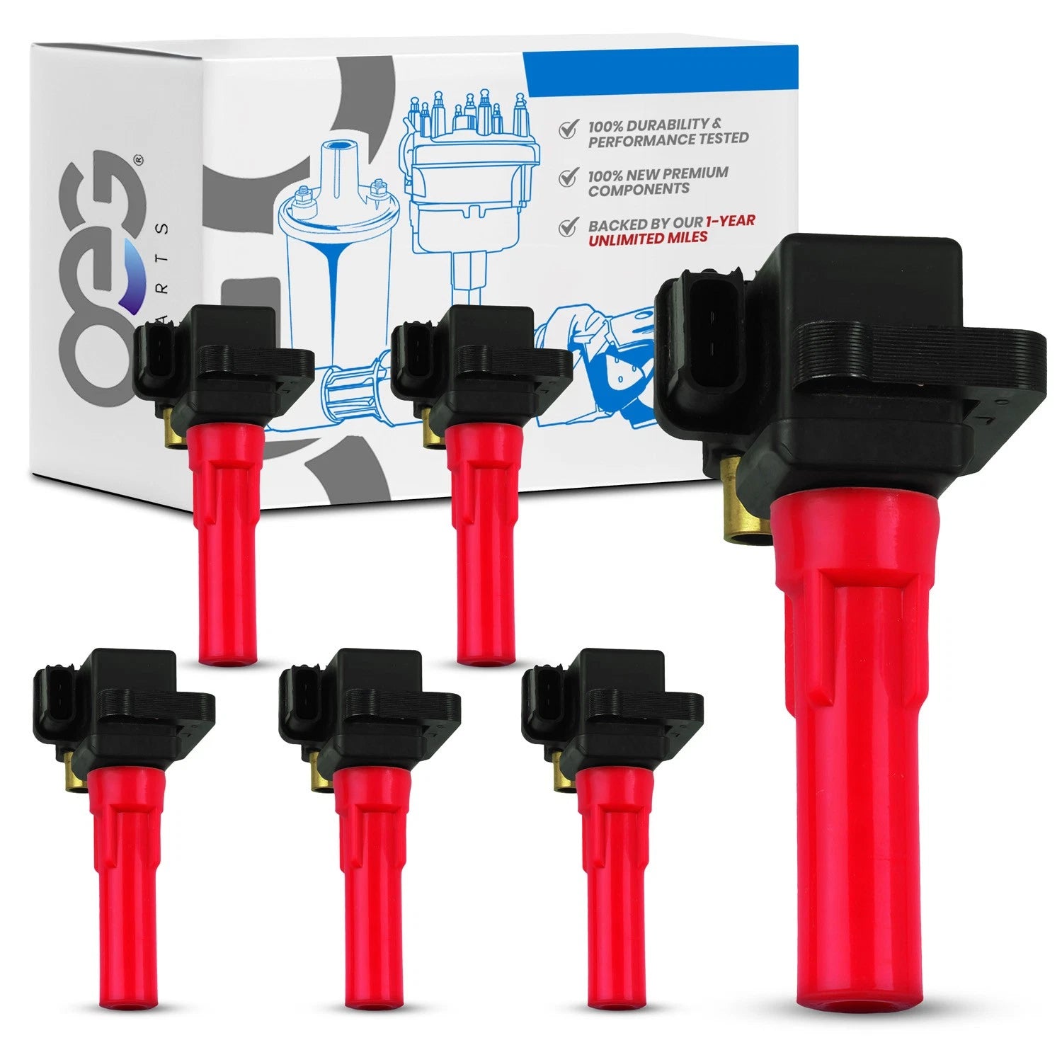 Set of 6 Ignition Coils for Subaru Tribeca (2010–2014)