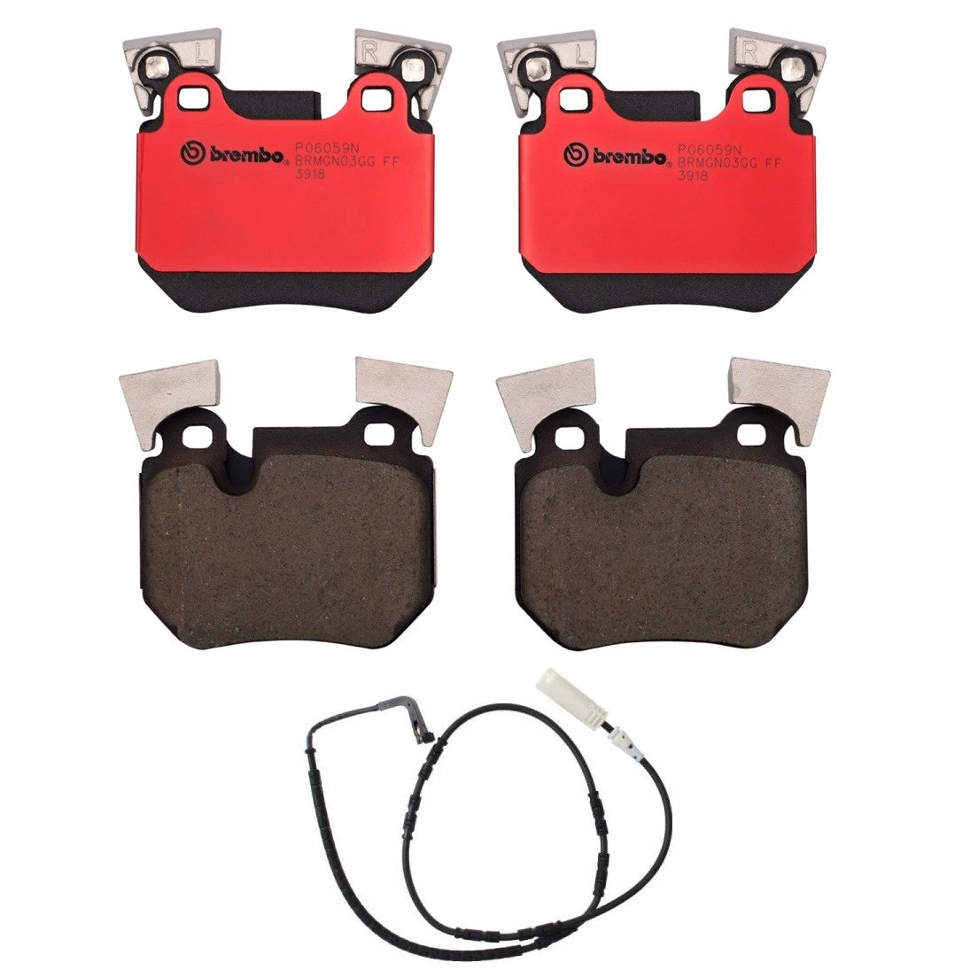 Set of 4 Rear Ceramic Brake Pads with Sensor for BMW E82 E88 (2008–2013)