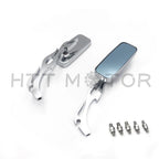 Set of Chrome Side Rear View Mirrors with 8mm 10mm Adapters Universal