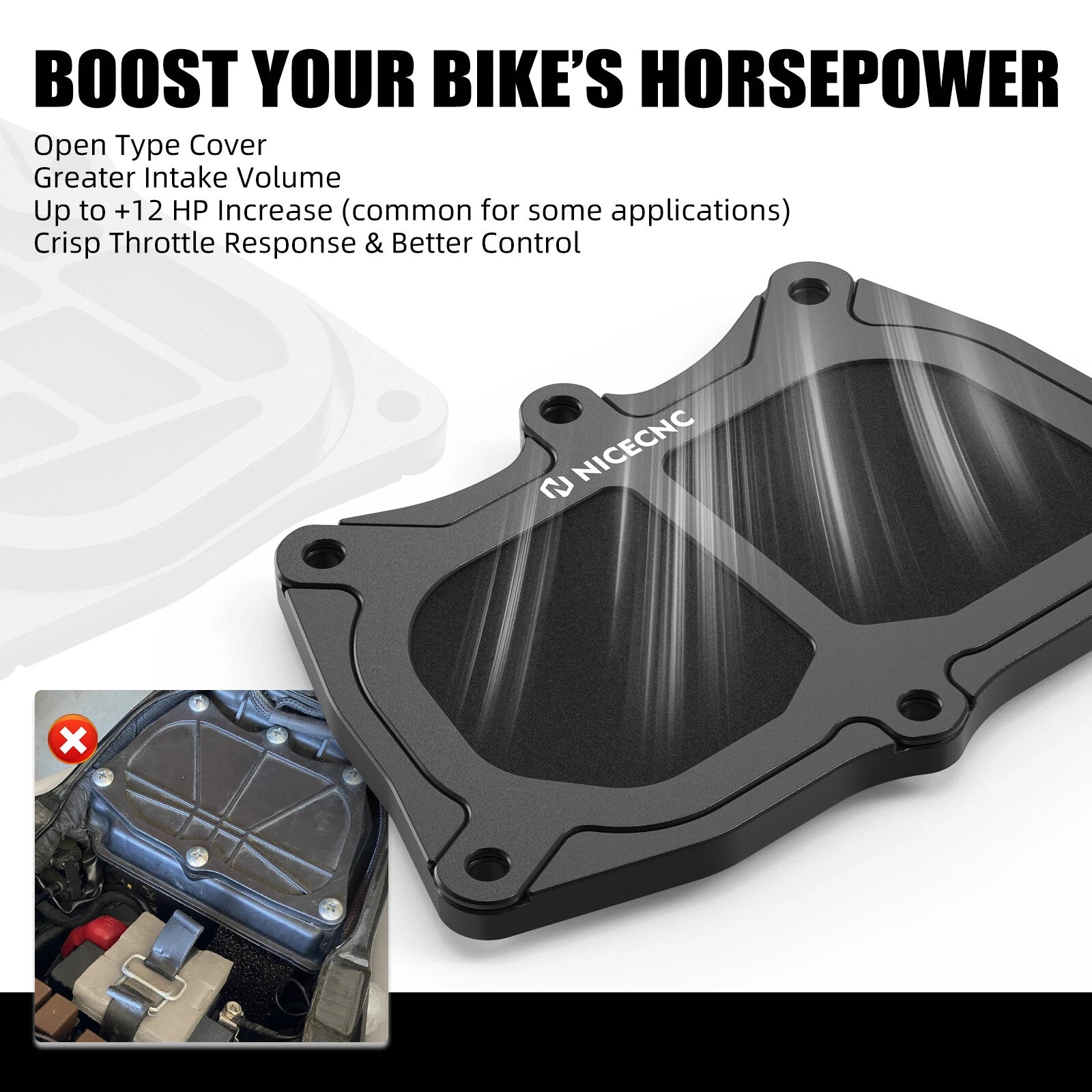 CNC Vented Air Box Cover with Filter Screen for KTM Duke 125 200 250 390 (2017–2023)