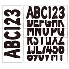 Set of 4 Boat Registration Decals A-Z & 0-9 Black