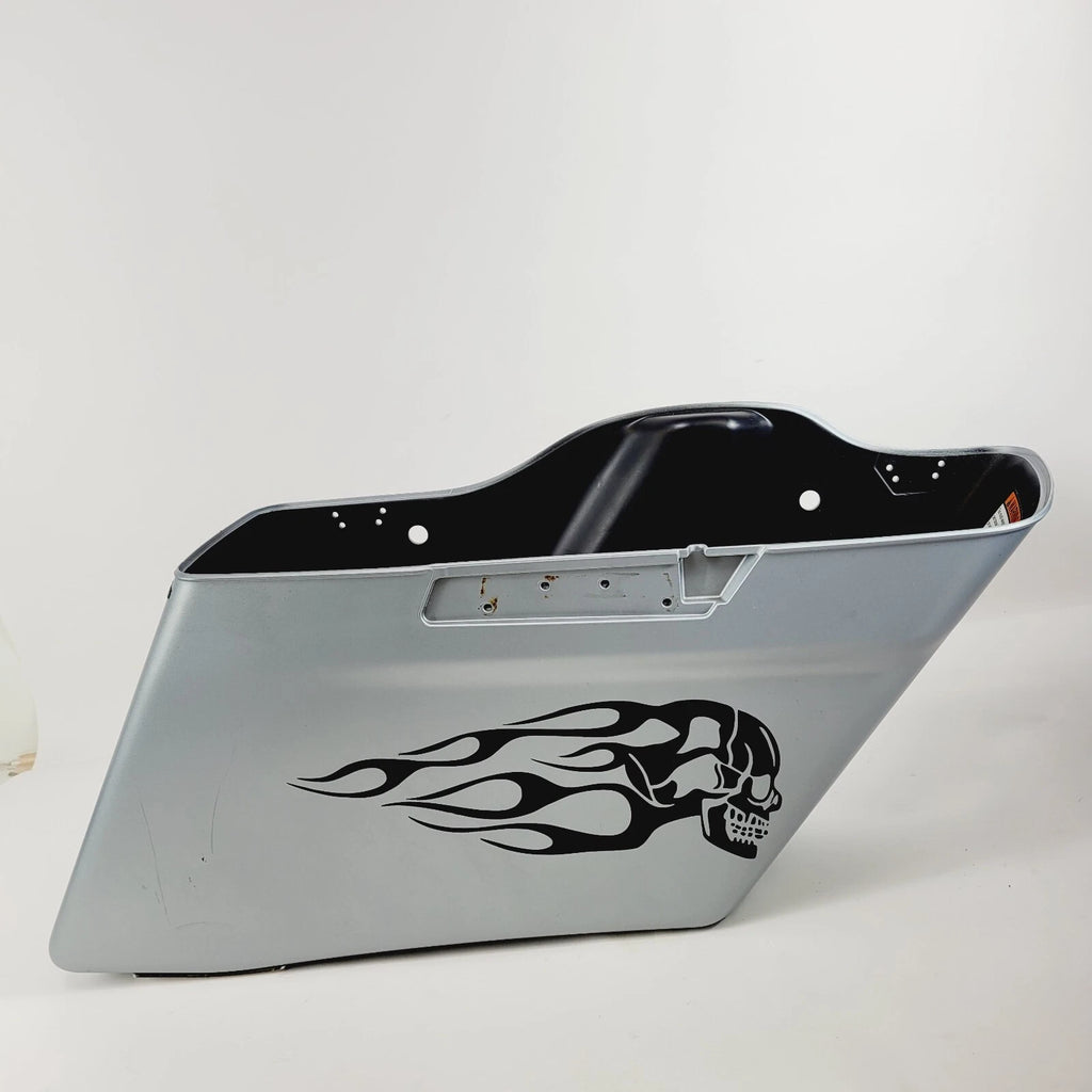 Saddlebags for Harley Touring (2020) - Extended Stretched, Barracuda Silver Denim