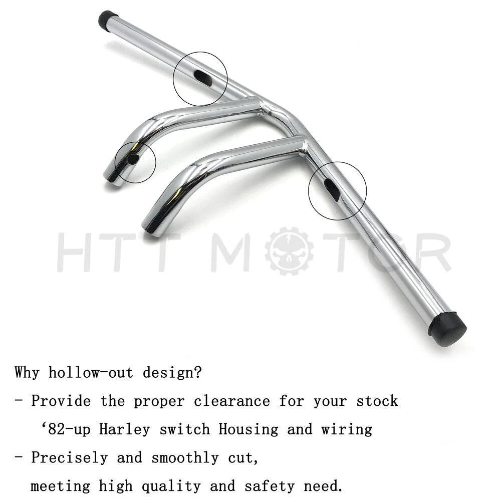 6" Rise Whiskey Handlebar for Harley Davidson (1982–Present)