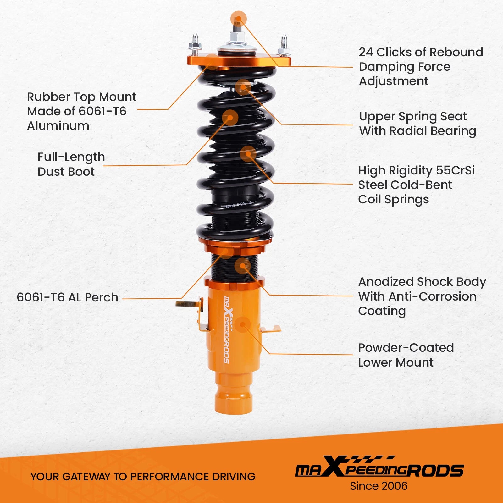 2X Coilover Struts for Infiniti G35X/G37X (2003-2013) AWD