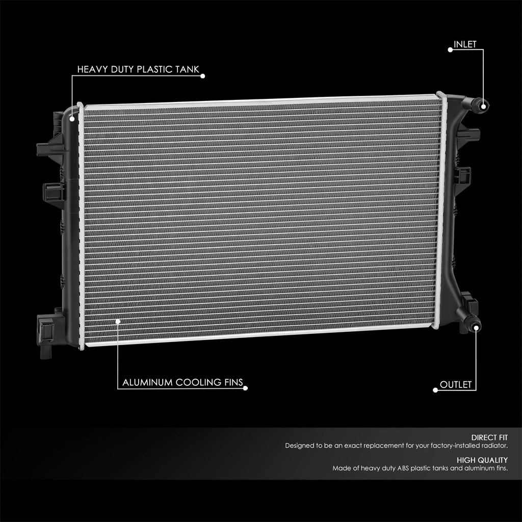 Aluminum Radiator Replacement for Audi A3, VW Golf, Jetta, Taos (2015–2023) DPI13881