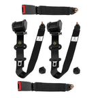 Set of 2 Retractable Adjustable 3 Point Seat Belts for Universal Fit
