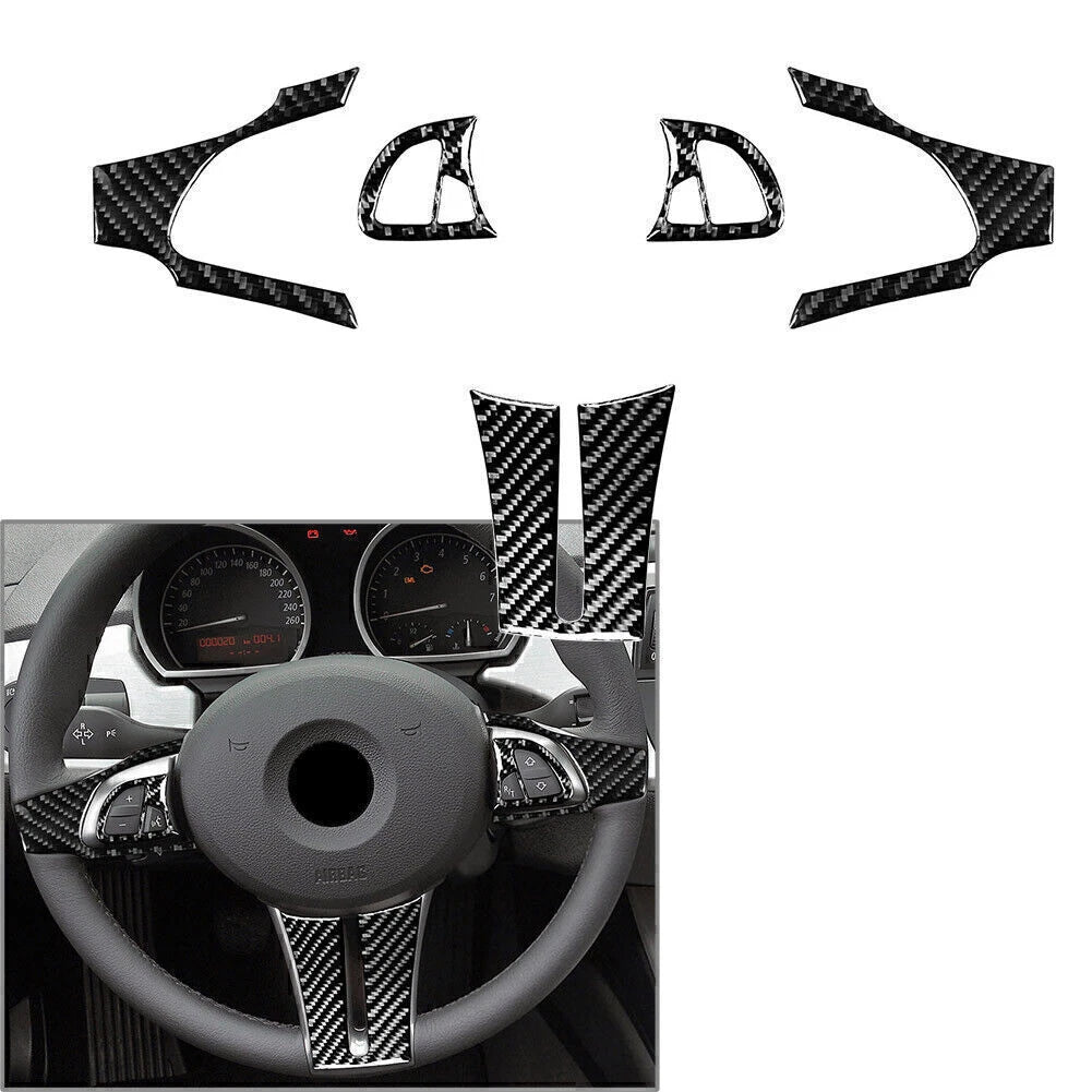 5 Pcs Carbon Fiber Steering Wheel Trim for BMW Z4 E85 (2003–2008)
