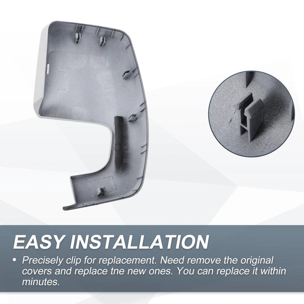 Right Side Rearview Mirror Cover Cap White for Ford Transit Custom (2012–2023)