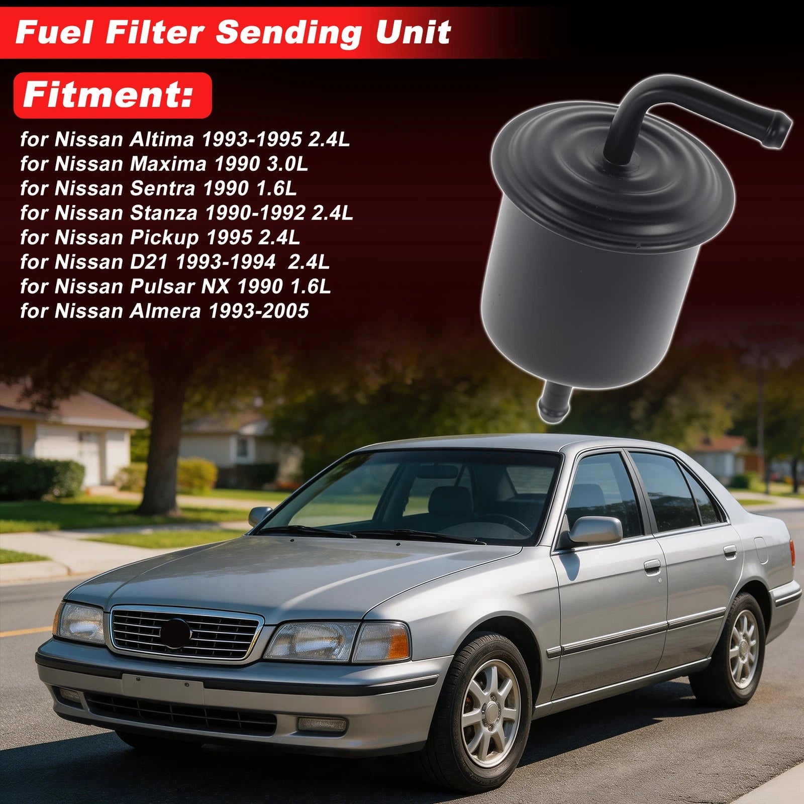Fuel Filter Assembly for Nissan Altima (1993–1995) No. 16400-53J10 Metal