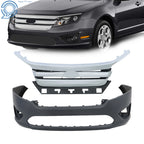 Front Bumper Cover & Chrome Grille for Ford Fusion (2010–2012)