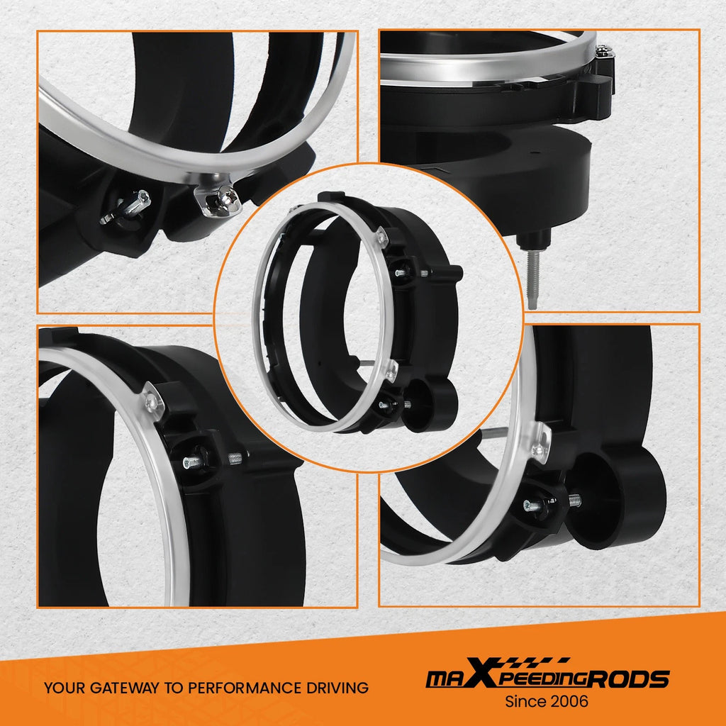 Headlight Bulb Brackets with Light Rings for Jeep Wrangler (1997-2006)