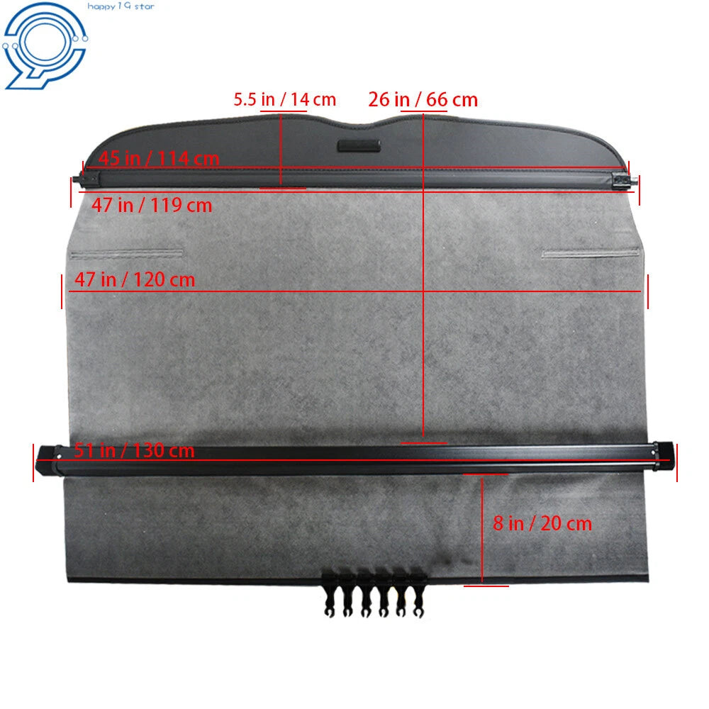 Cargo Cover for Subaru Forester (2009-2013) Black Tonneau Shield