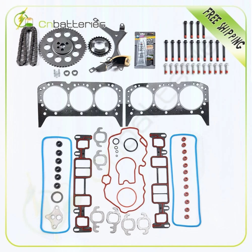 Head Gasket Bolts Set with Timing Chain Kit for GMC Express 1500/2500 (4.3L)