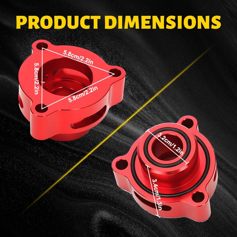 Turbo Blow Off Valve Adapter for Ford Mustang 2.3L (2015–2019) Red