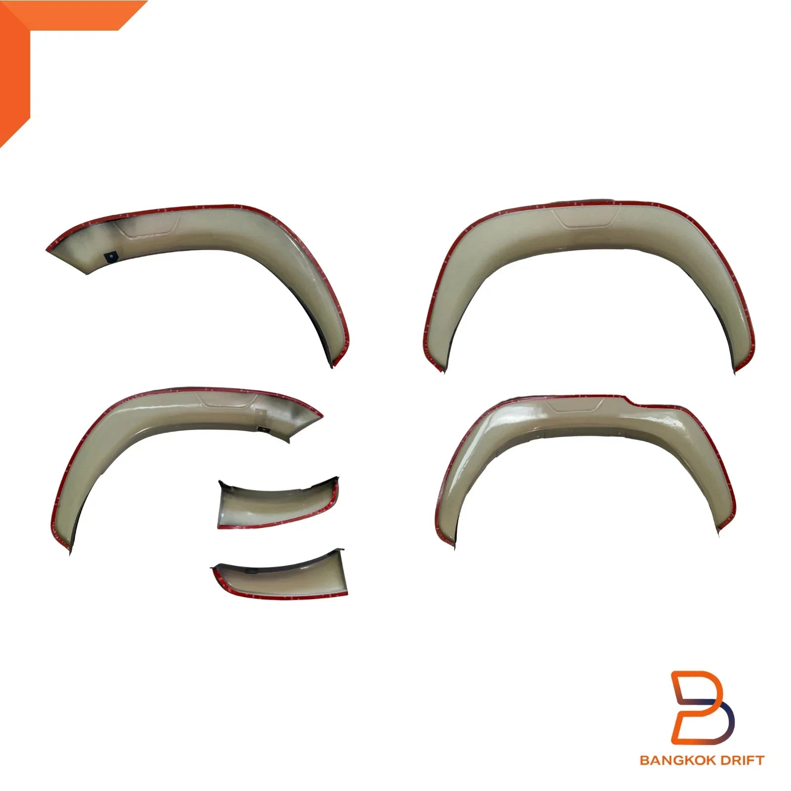 5" Rocco Black Red Fender Flares for Toyota Hilux Revo (2020-2023)