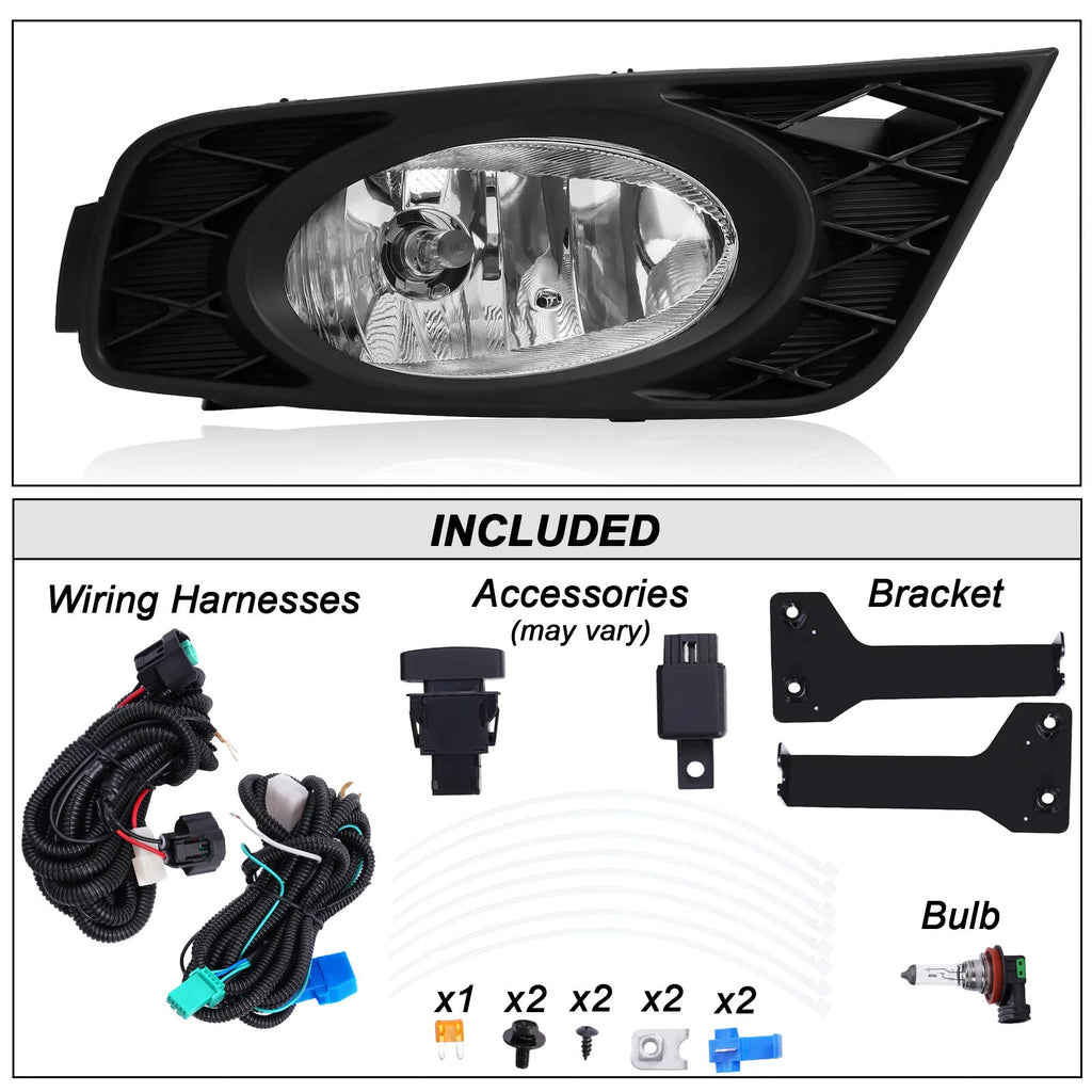 Pair Fog Lights for Honda Odyssey (2008–2010) Bumper Driving Lamps