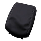 Console Armrest Cover for Nissan Titan (2016–2020) White Stitch PVC Leather