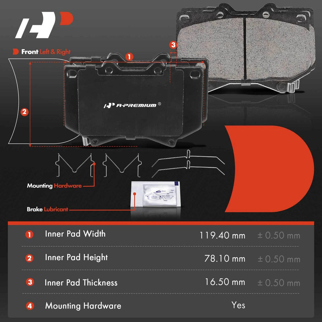 Ceramic Front Side Brake Pads for Toyota Tundra & Sequoia (2000-2003)