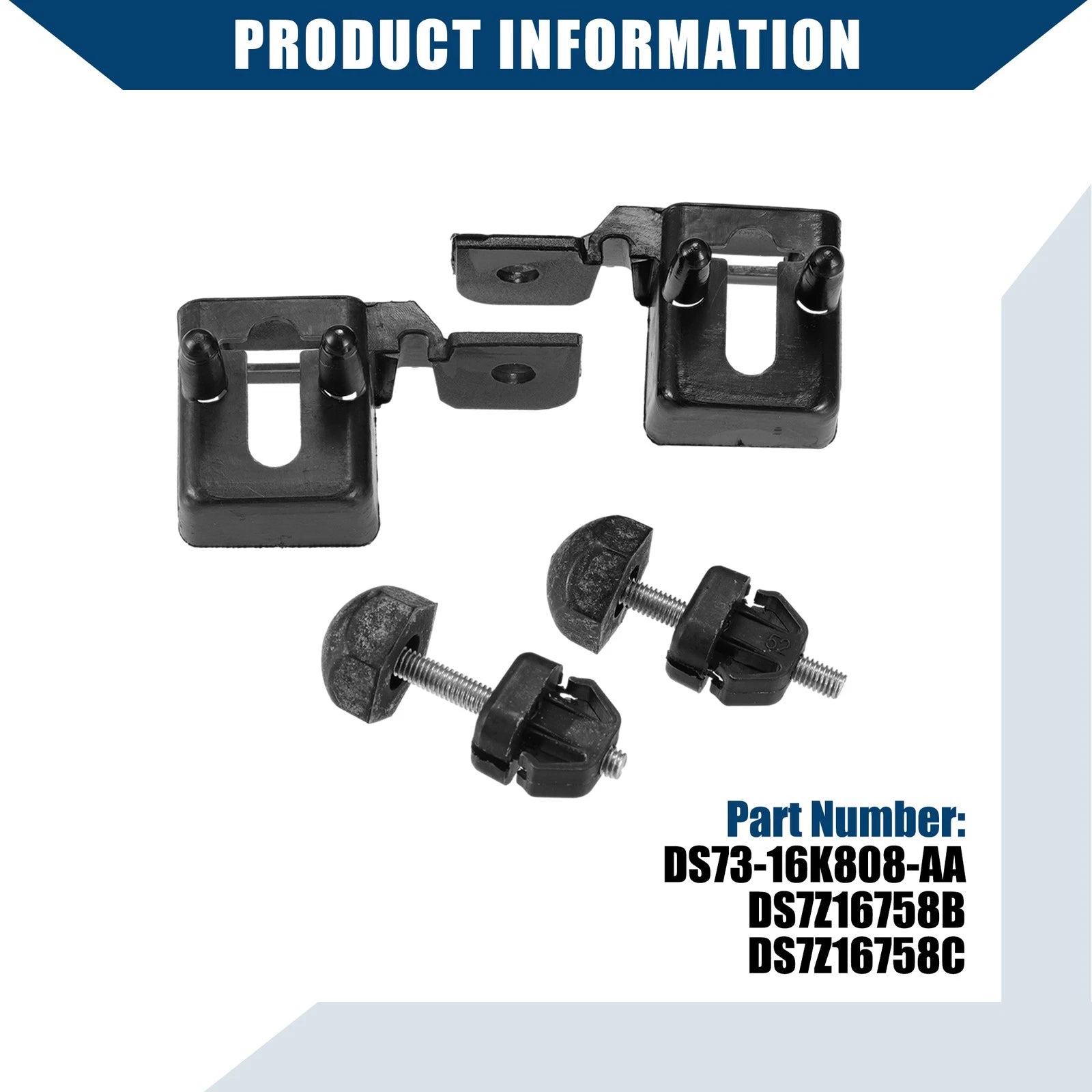 Set of 2 Bumper Stopper and Lamp Mount Bracket for Ford Fusion (2013–2020)