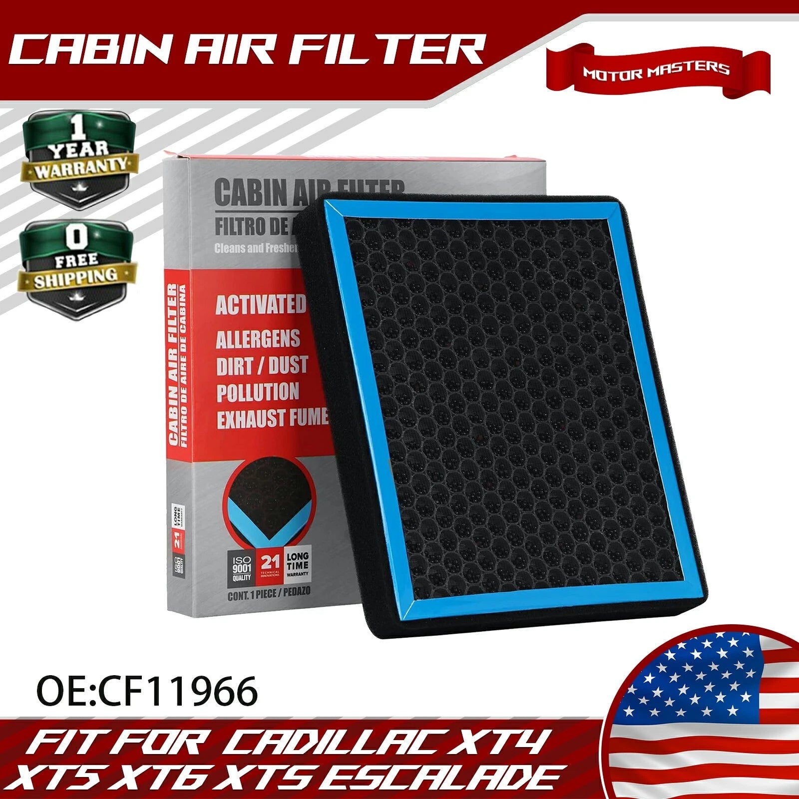 HEPA Cabin Air Filter for Chevrolet Silverado 1500 2019–2022, 2500 2020–2022
